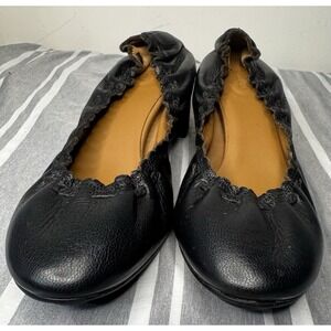 See by Chloé Black Leather Ballet Flats Block Heel Women EU 40 US 9